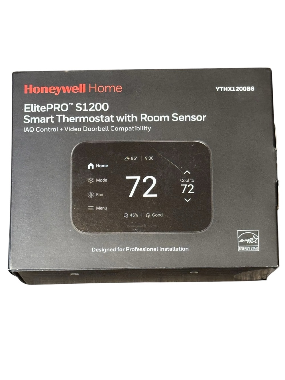 Honeywell Home ElitePRO S1200 Smart Thermostat with Room Sensor - Black